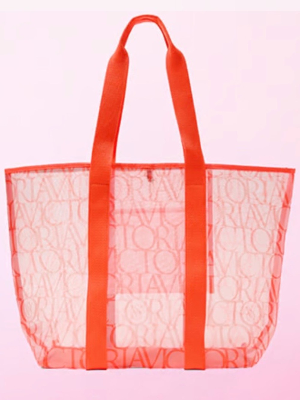Victoria’s Secret Mesh Beach Tote Peach Multi